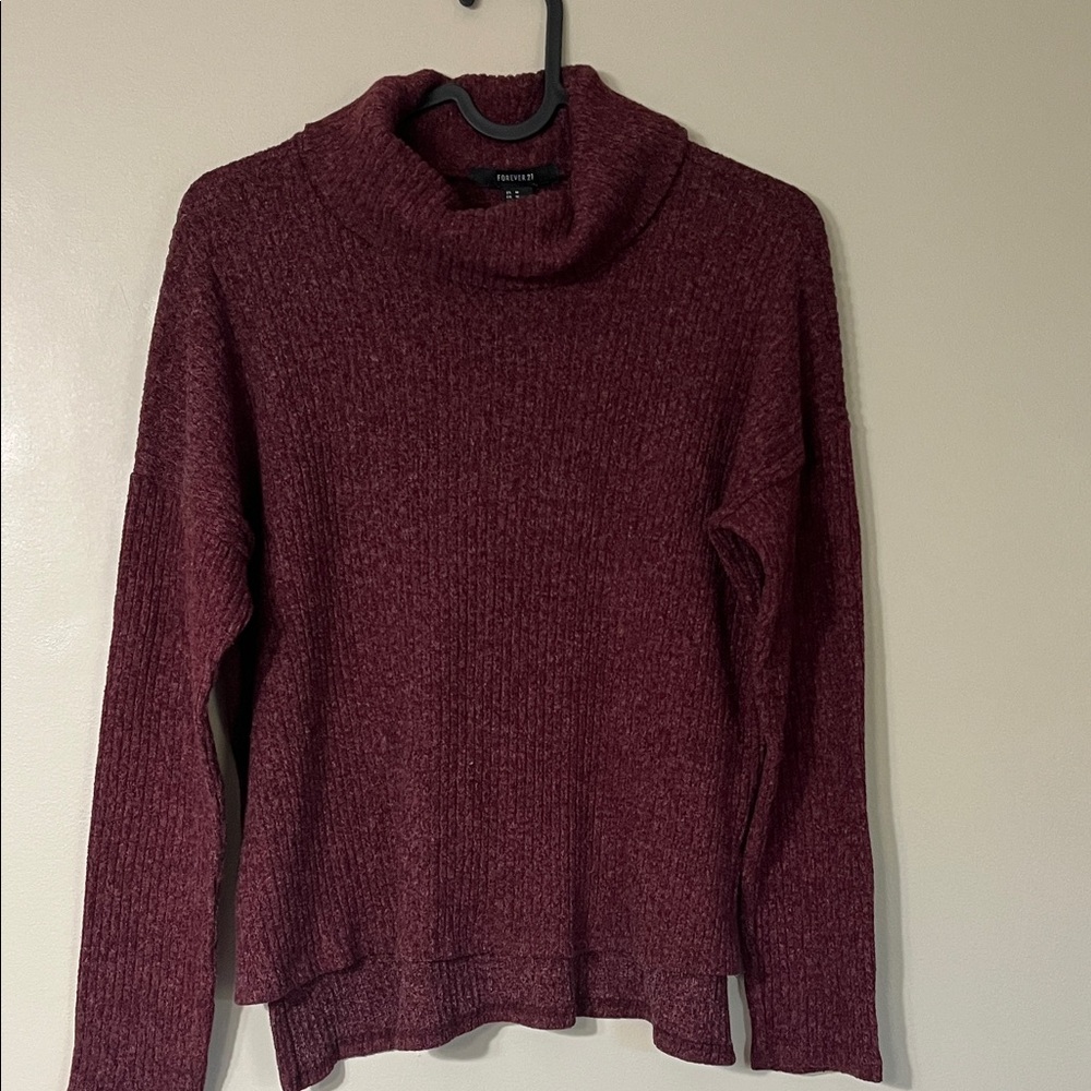Forever 21 Burgundy Turtleneck Sweater